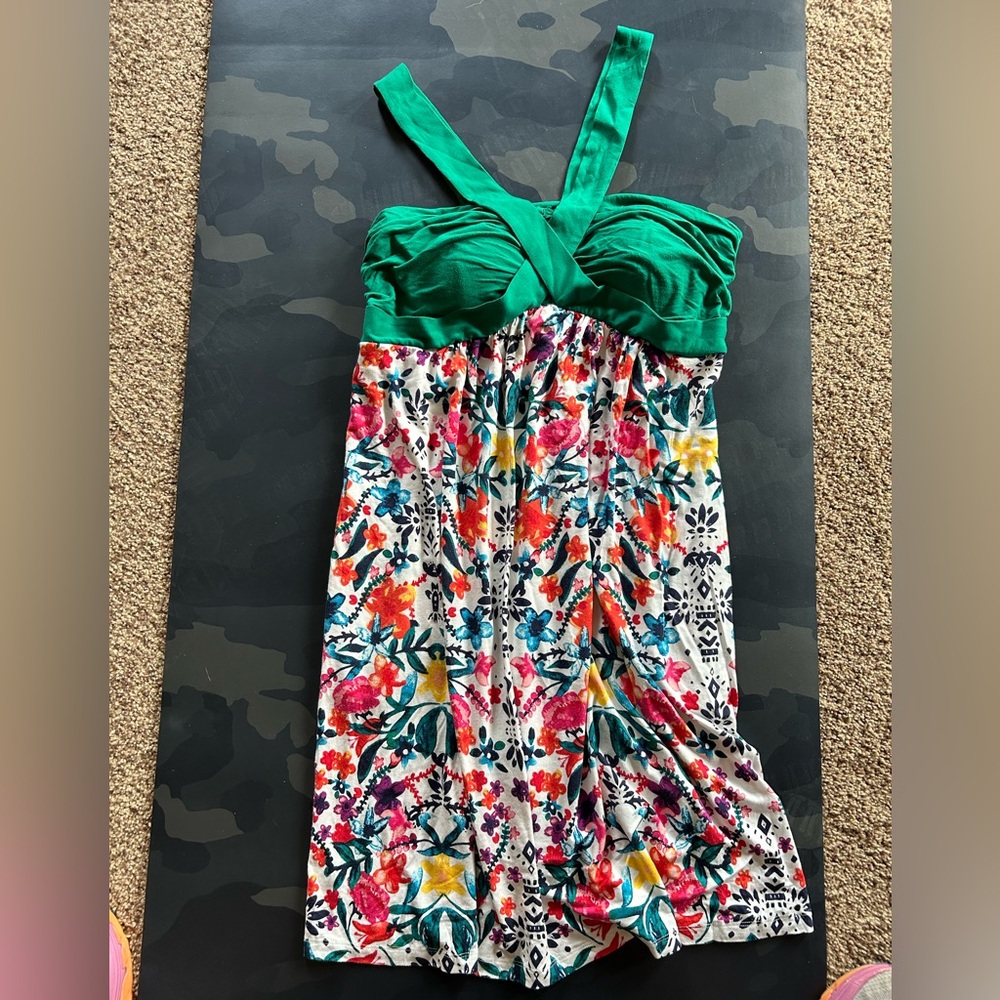 Soma Green Bust Floral Sundress